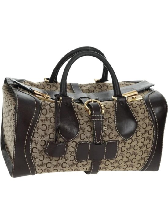 CELINE Handbags - CELINE C Sulky Boston Bag Canvas Brown Gold